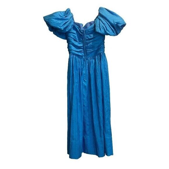 Vintage Alyce Designs Prom Dress Womens XS Blue Puff Sleeve Cocktail Retro Glam - Picture 8 of 13
